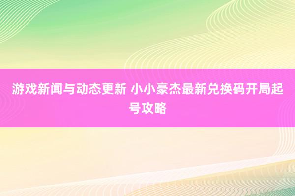 游戏新闻与动态更新 小小豪杰最新兑换码开局起号攻略