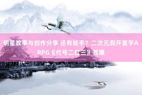 明星故事与创作分享 还有能手？二次元洞开寰宇ARPG《代号二杠三》首曝