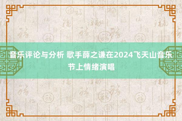 音乐评论与分析 歌手薛之谦在2024飞天山音乐节上情绪演唱