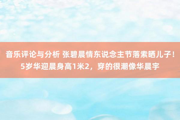 音乐评论与分析 张碧晨情东说念主节落索晒儿子！5岁华迎晨身高1米2，穿的很潮像华晨宇